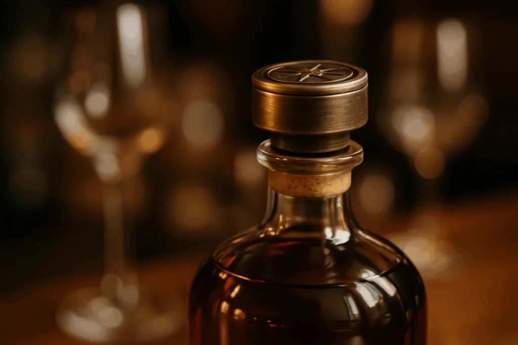 Illustrates a real-world spirits application, showing the potential of custom finishes and collaborative development for premium aesthetics.