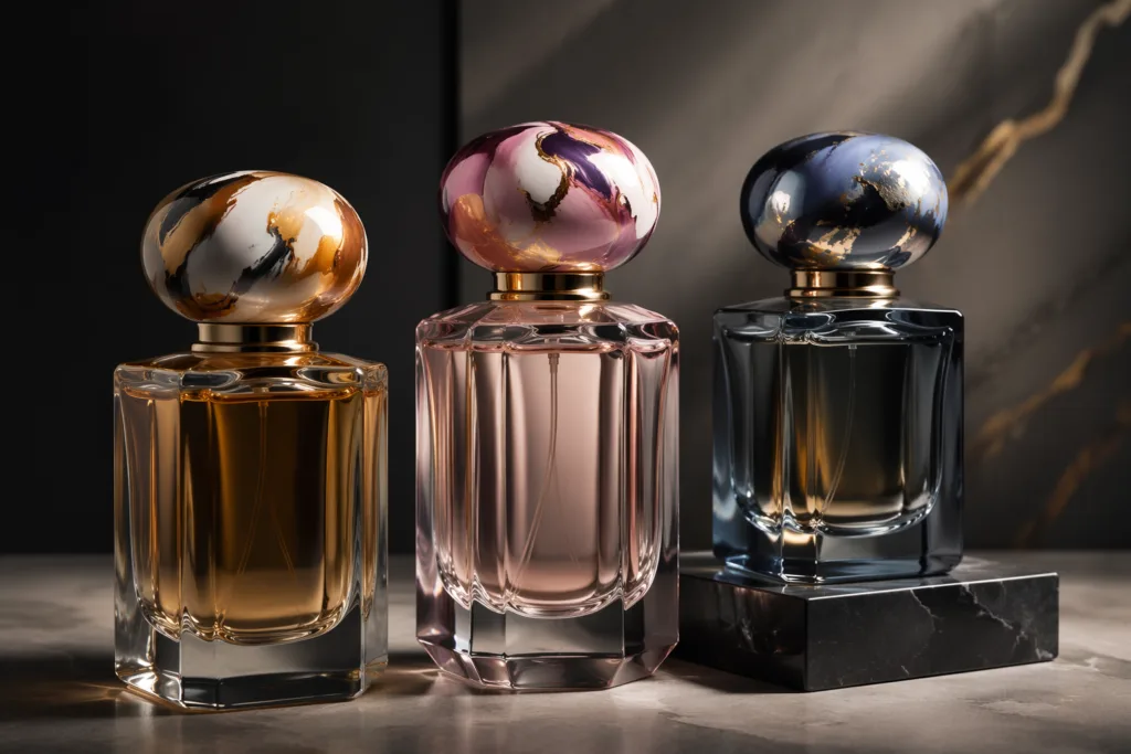 Painted perfume caps for luxury fragrance packaging