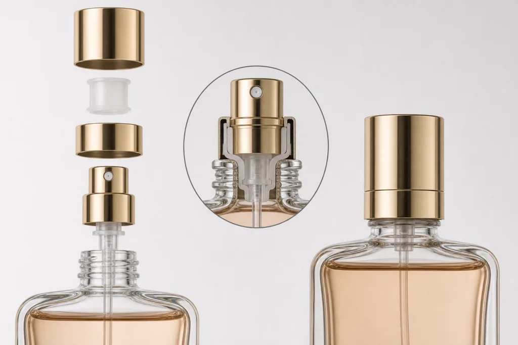 Bottle fit engineering for perfume caps