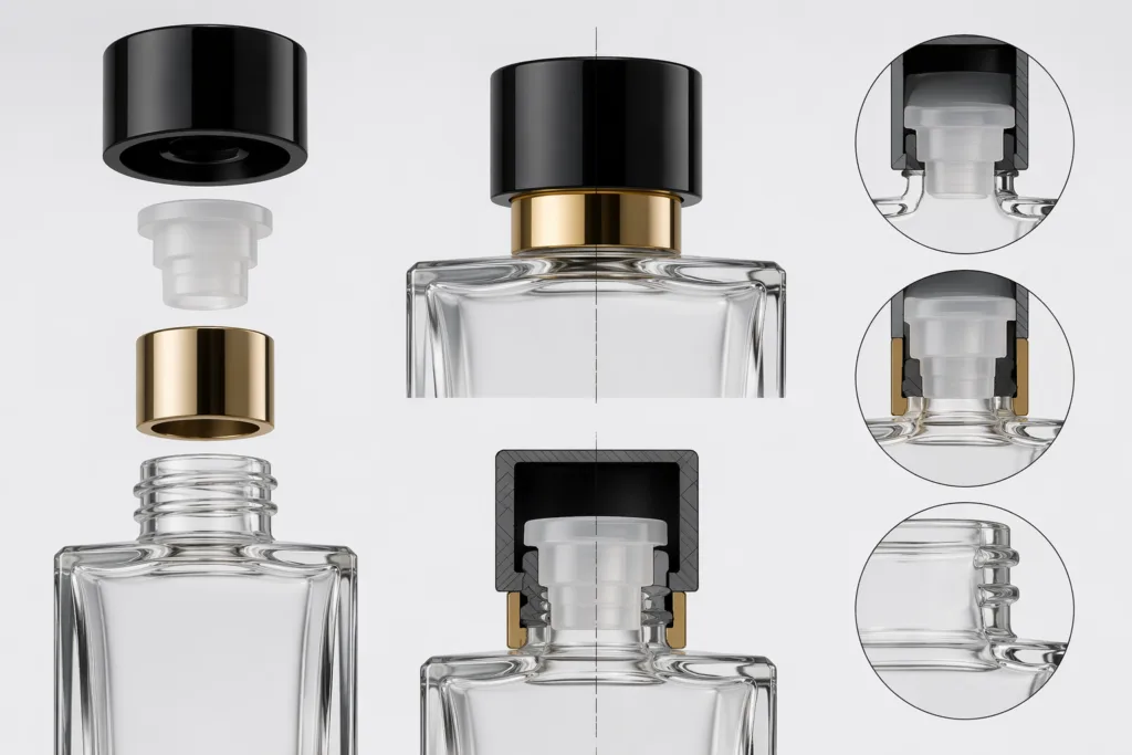 Bottle fit engineering for perfume bottle caps