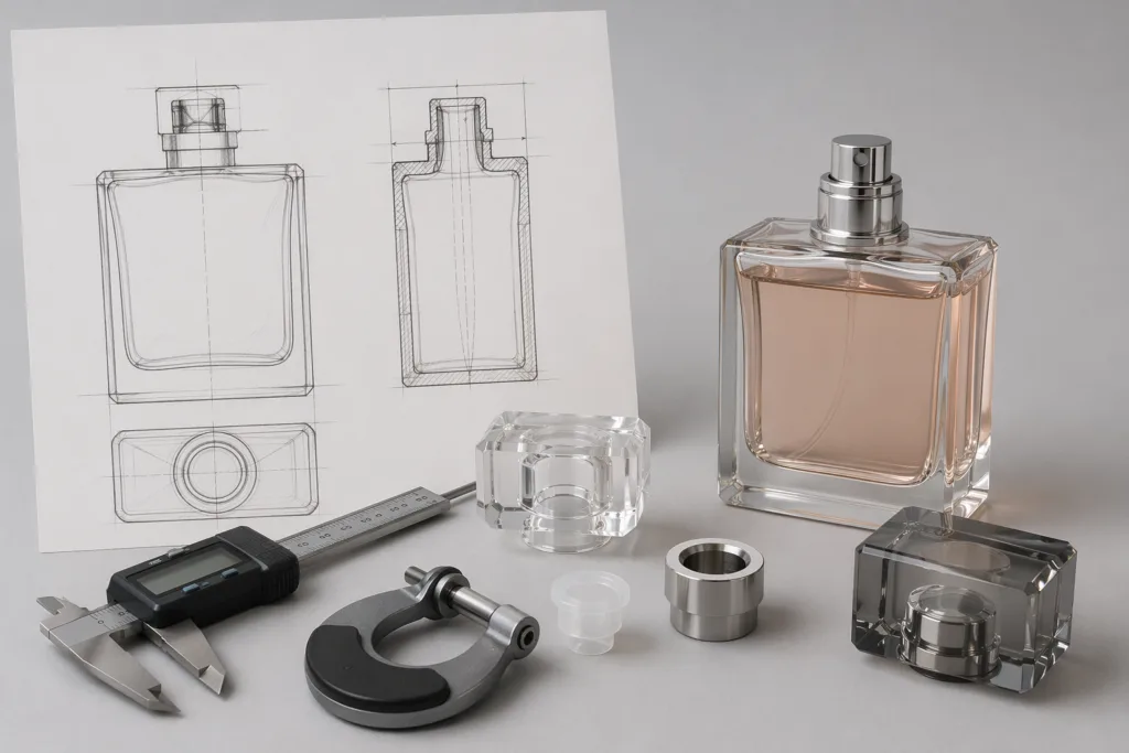 bottle fit engineering for refillable perfume caps