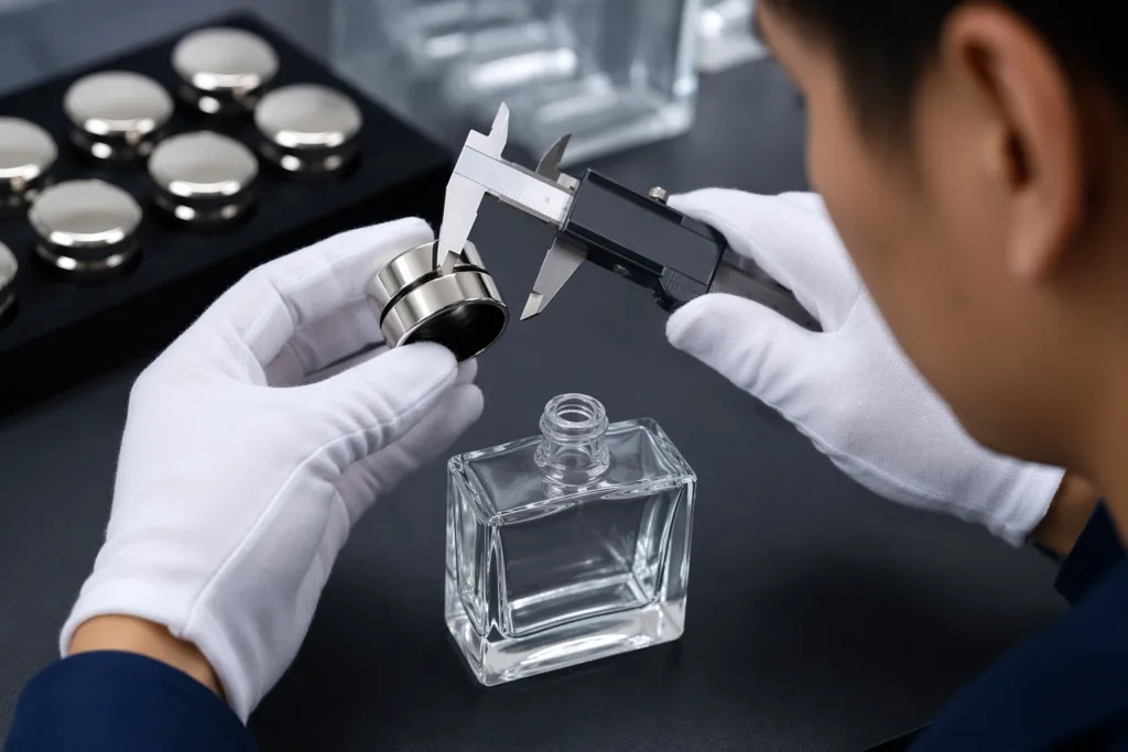bottle fit quality control for perfume caps