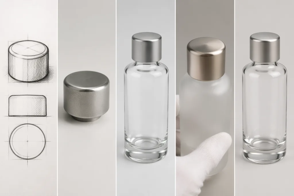 development process for custom luxury perfume cap