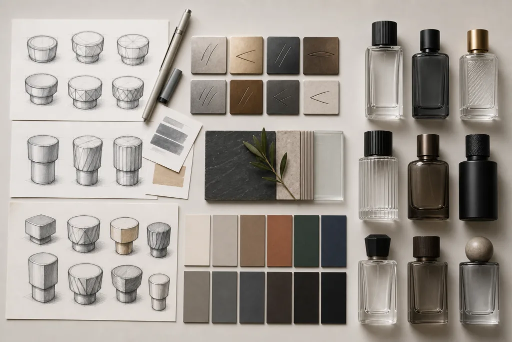 Custom perfume cap development for glass bottles