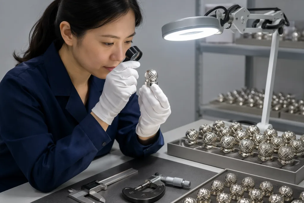Quality control for die cast perfume caps