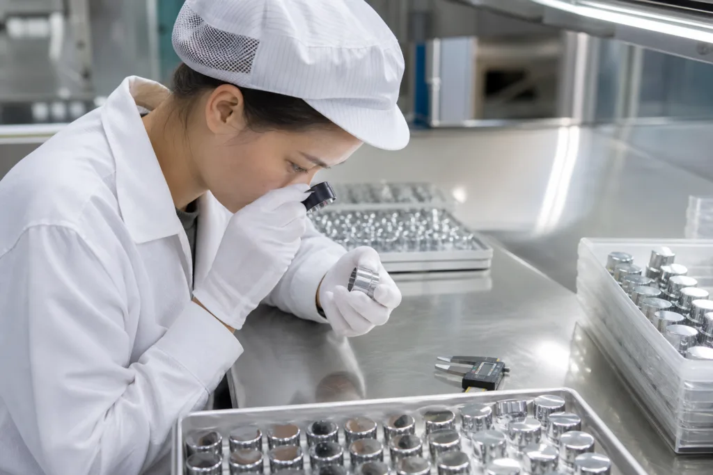 Final inspection before exporting custom perfume caps