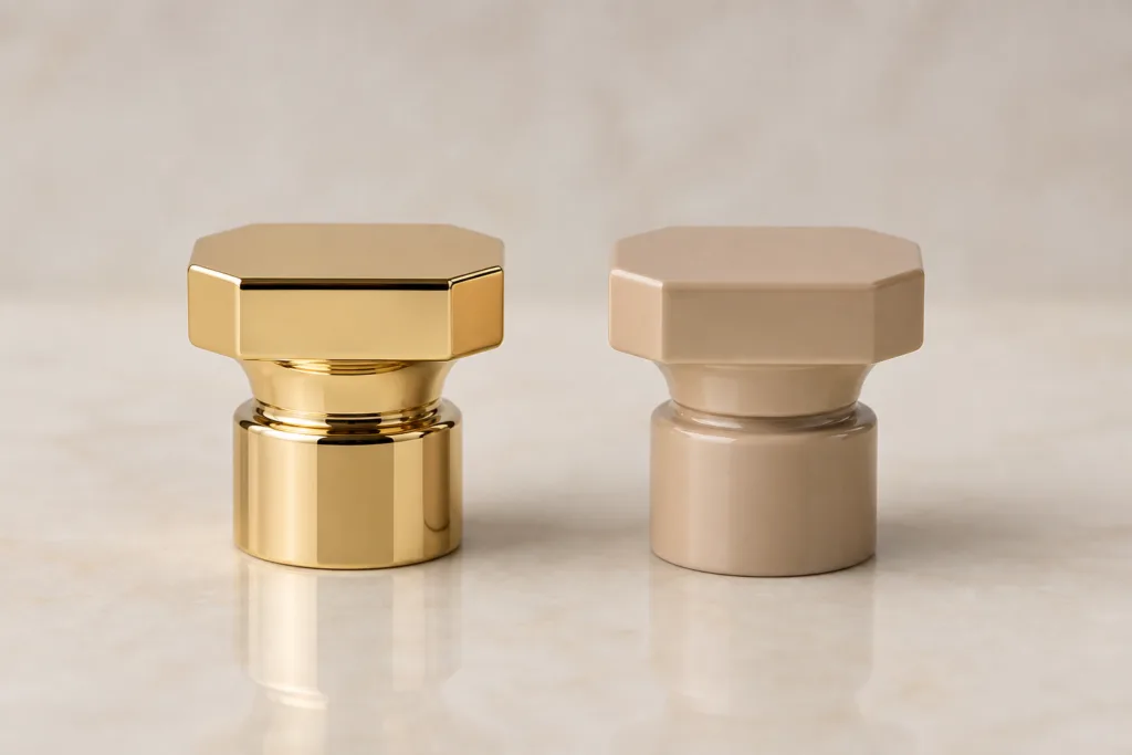 finish consistency inspection for electroplated and painted perfume caps