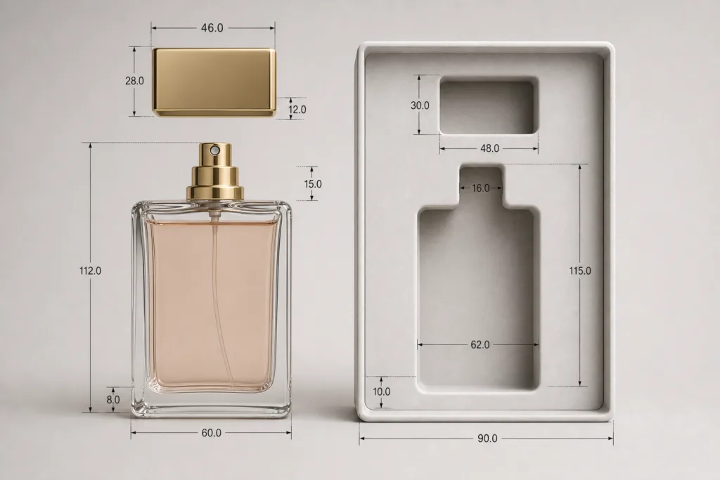 Bottle fit engineering for gift set perfume caps