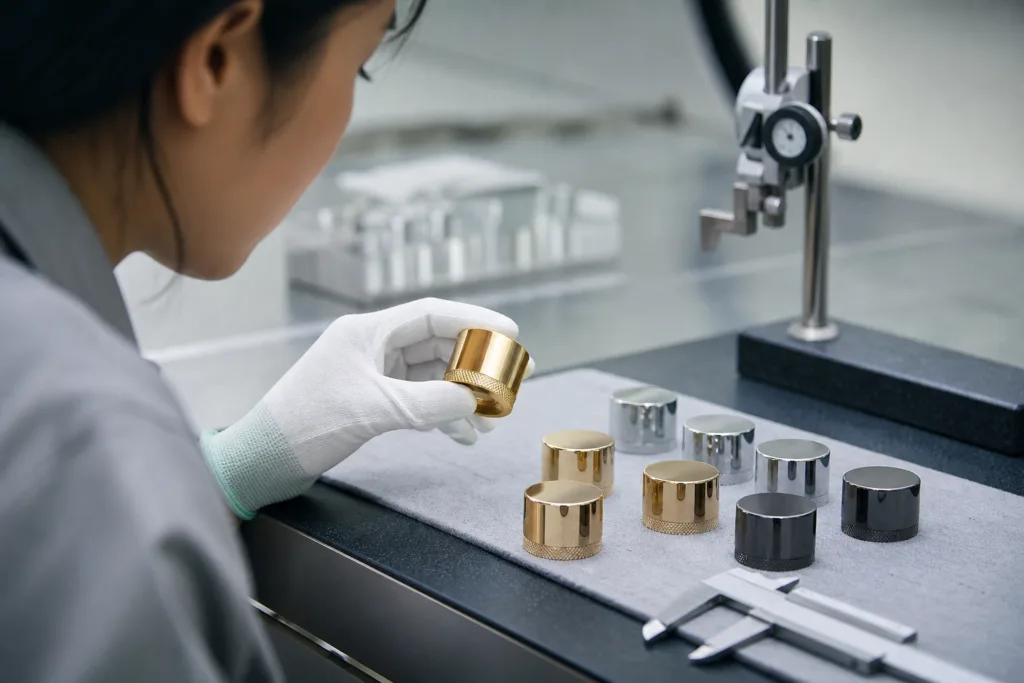 quality control for heavy metal perfume caps