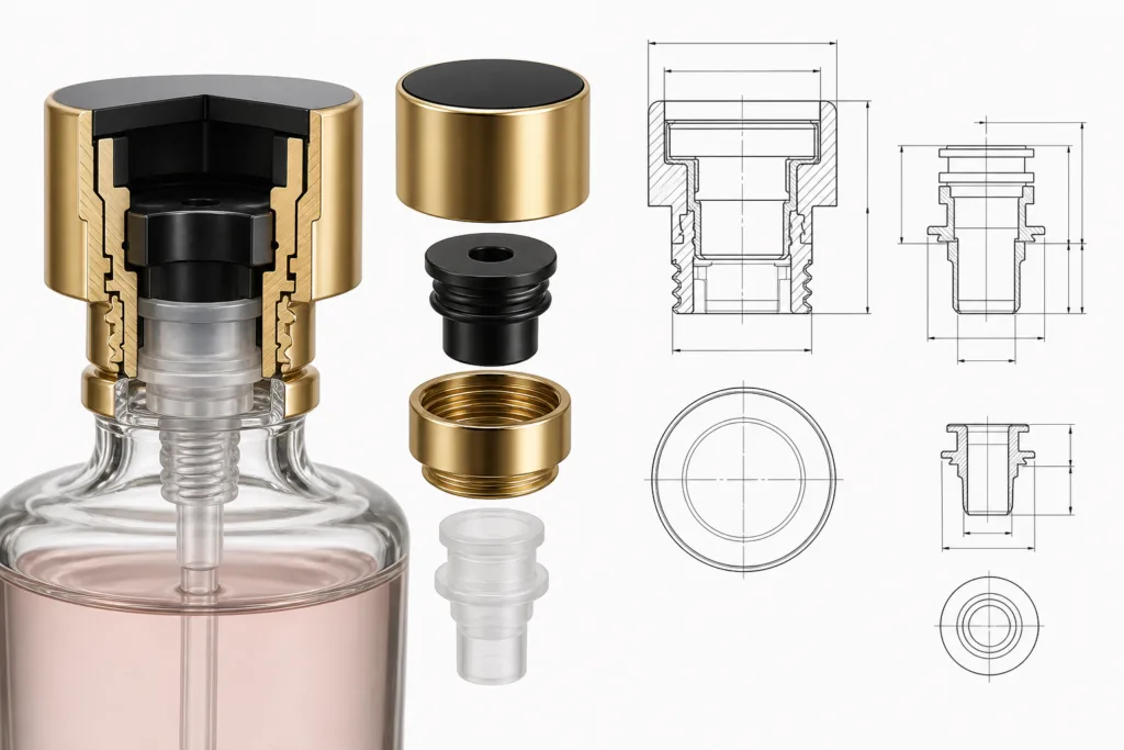Bottle fit engineering for limited edition perfume caps