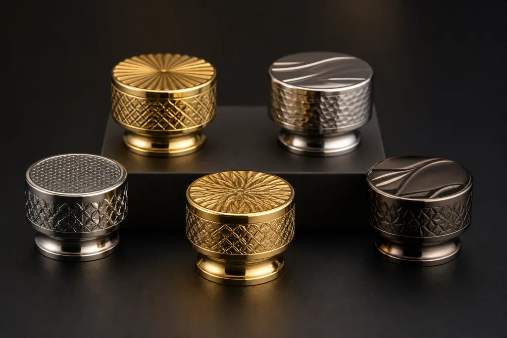 Logo branding options for private label perfume caps