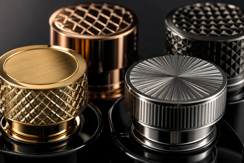 logo engraved perfume bottle caps