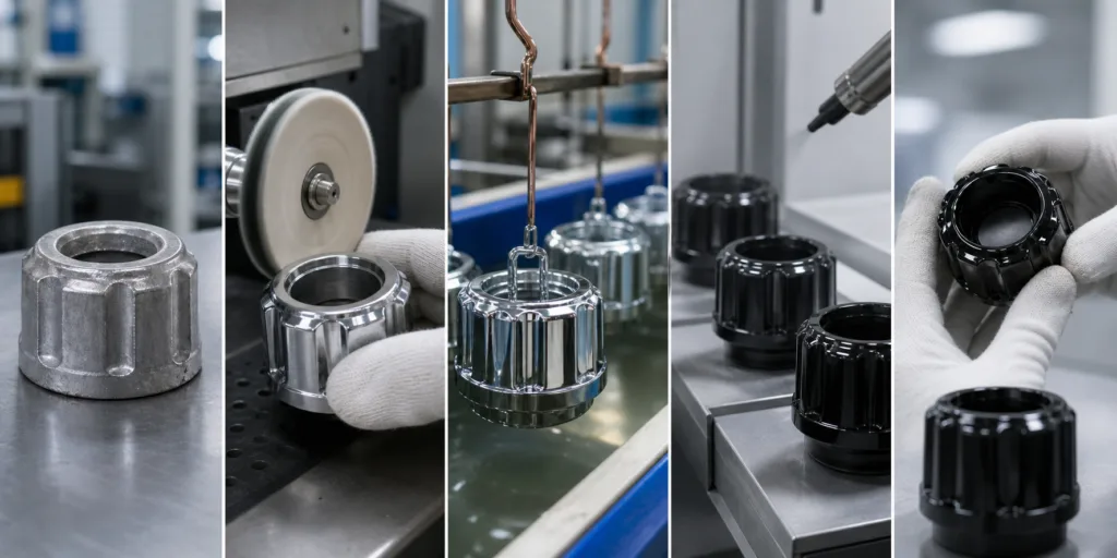 Manufacturing process for luxury perfume packaging caps