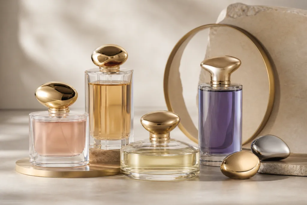 luxury polished perfume caps for fragrance packaging