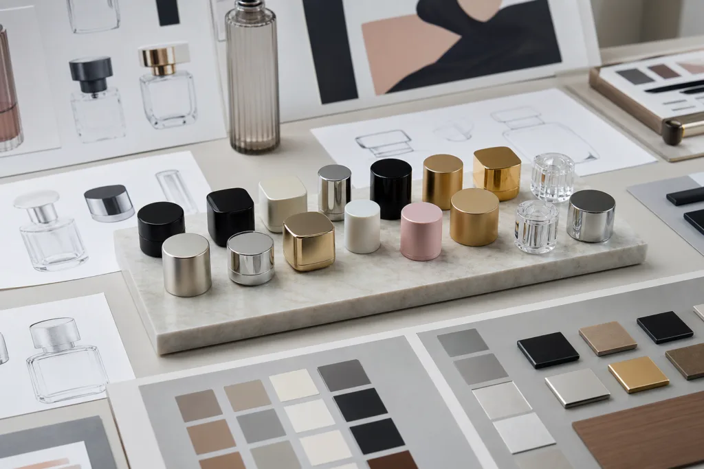 sample development for niche fragrance perfume caps