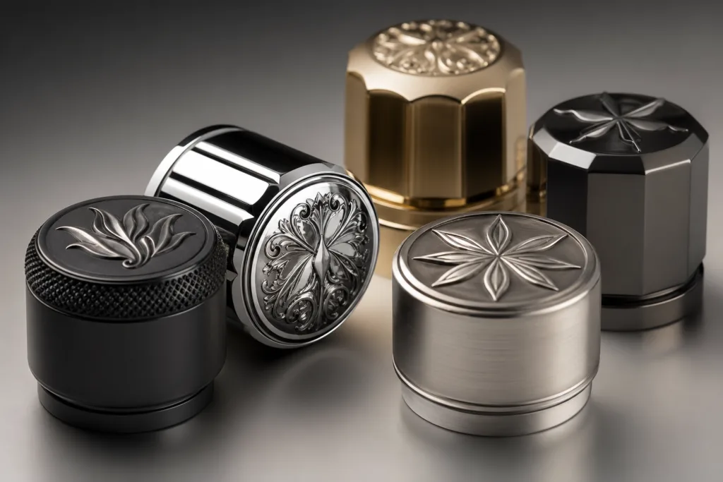 zinc alloy perfume caps for niche fragrance packaging