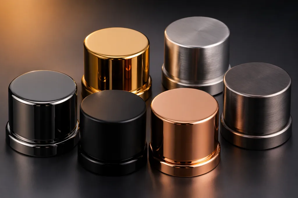 OEM perfume cap material and finish options
