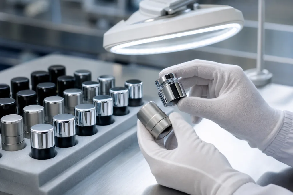 Quality control for bulk perfume cap production