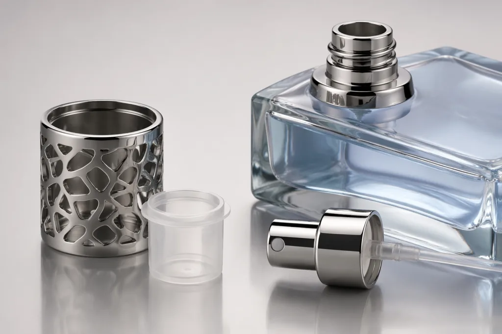 Perfume cap bottle fit check during bulk production
