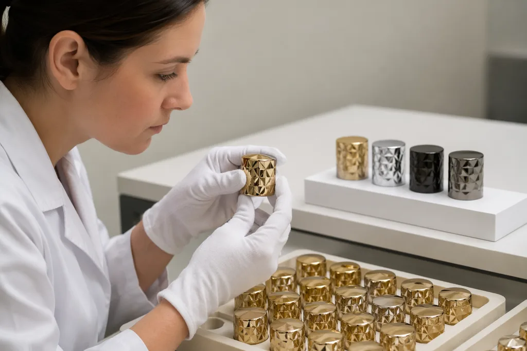 Quality control for perfume cap color consistency
