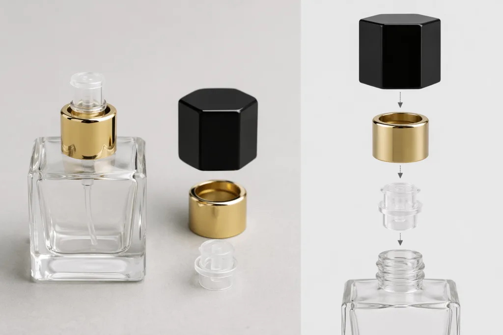 Bottle fit engineering for custom perfume caps