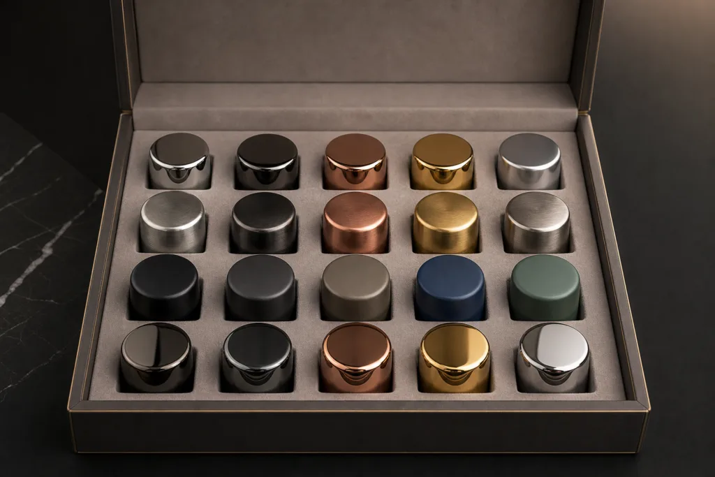 perfume cap finish samples for approval
