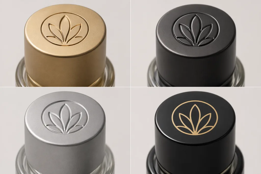 Perfume cap logo branding methods comparison