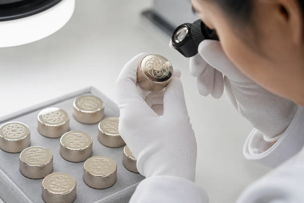 Quality control inspection for perfume cap production