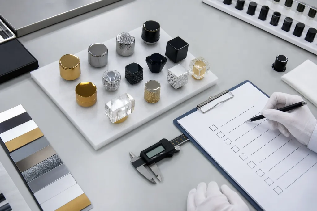 Quality inspection for custom perfume cap samples