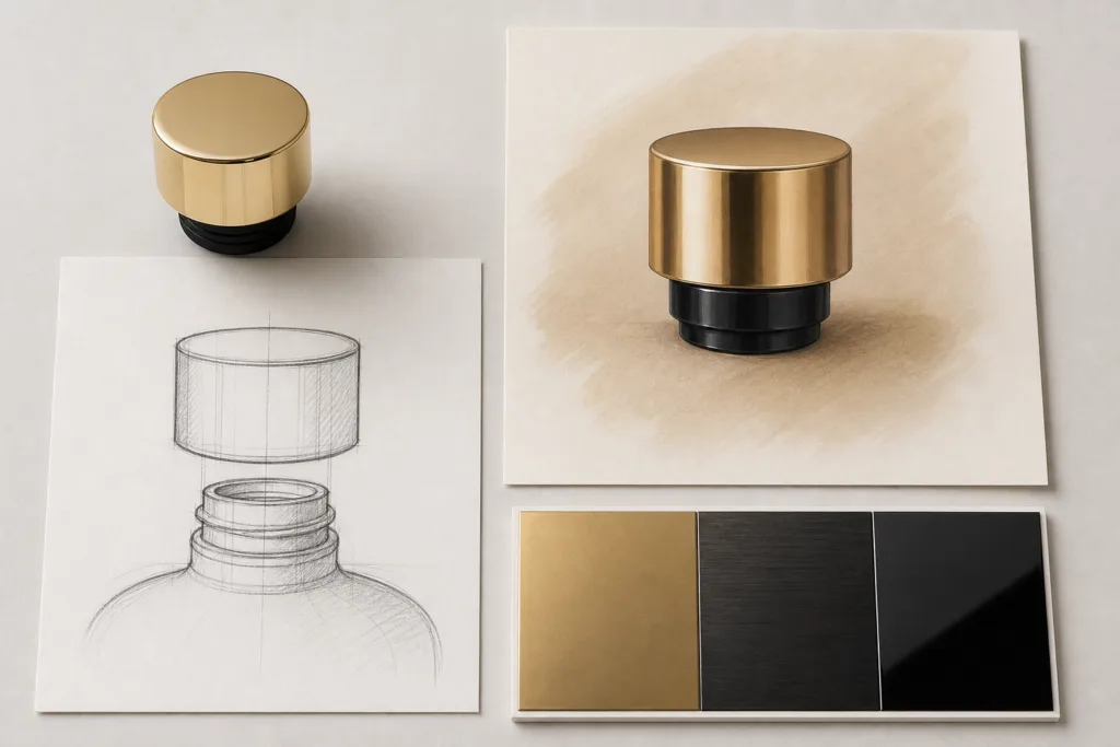 Perfume cap RFQ documents and finish references for custom cap sourcing