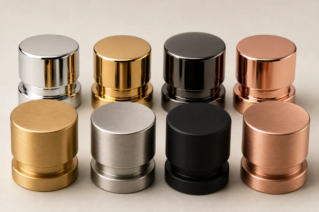 Surface finish options for custom perfume bottle caps