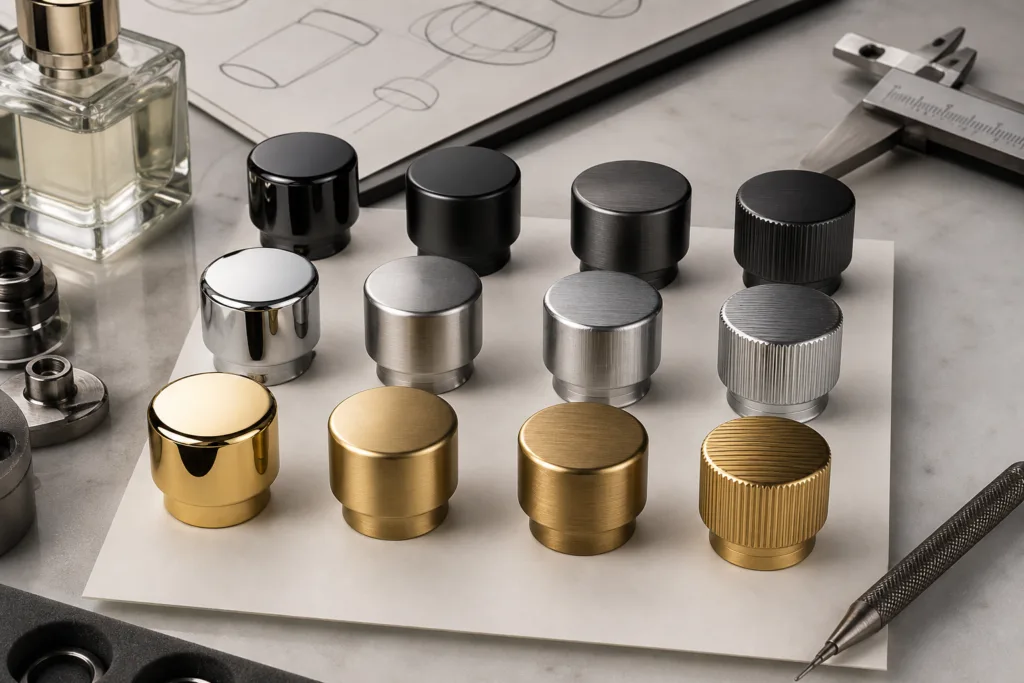 perfume cap surface finish sample development