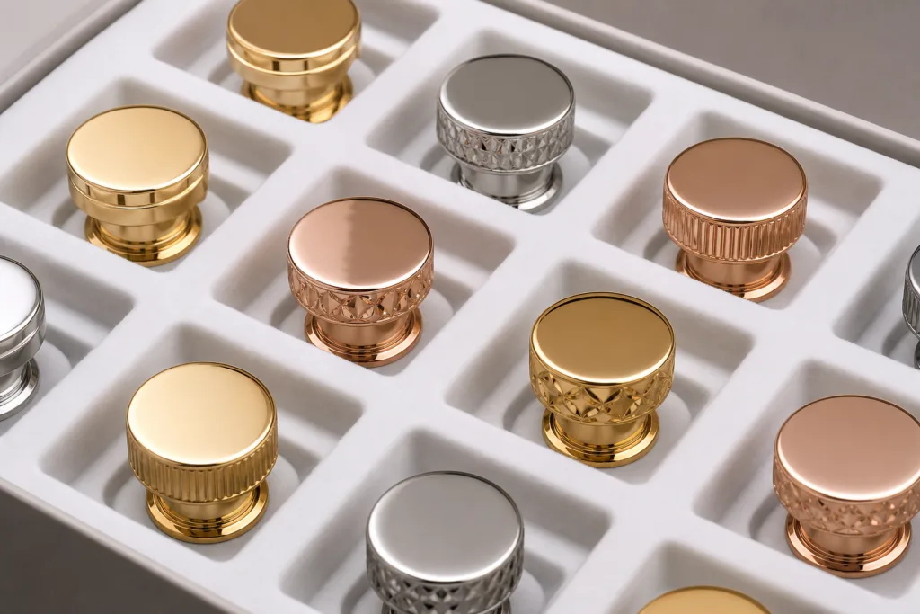 Protective export packing for plated and polished perfume caps