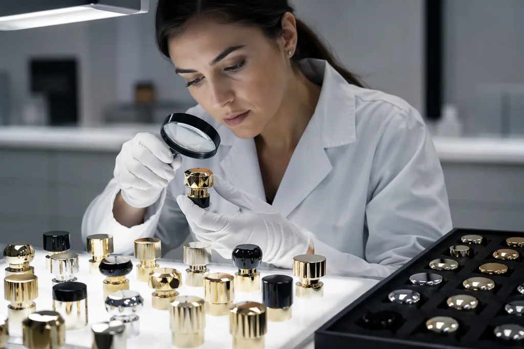 quality inspection for luxury fragrance bottle caps