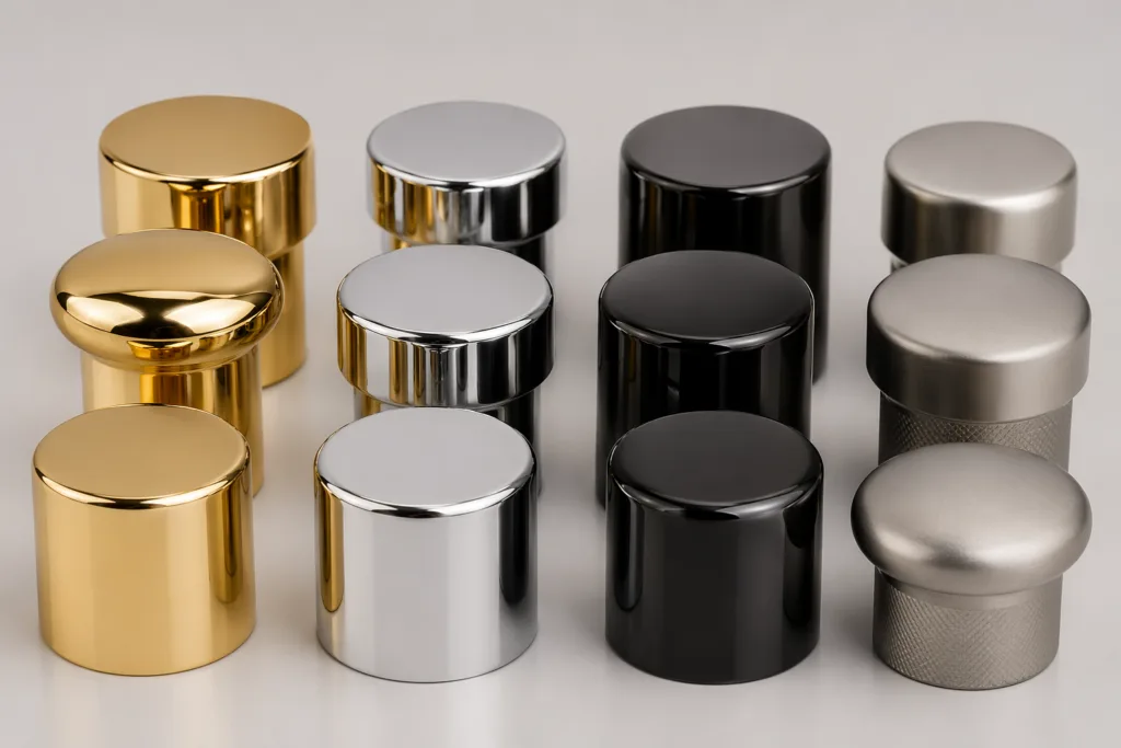 finish options for refillable perfume bottle caps