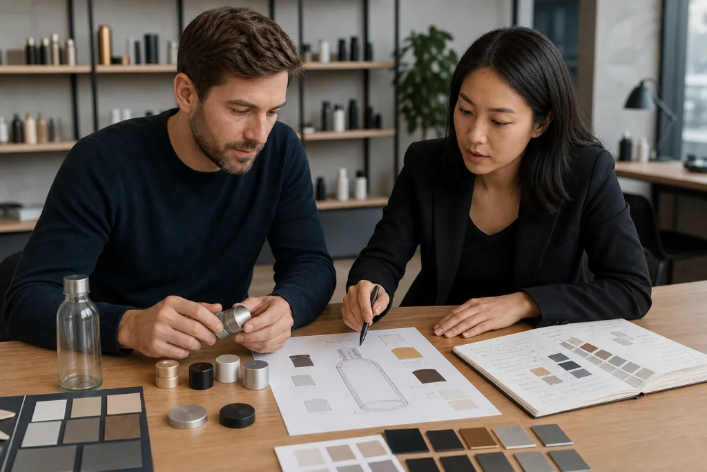 using finish chart for custom perfume cap sourcing
