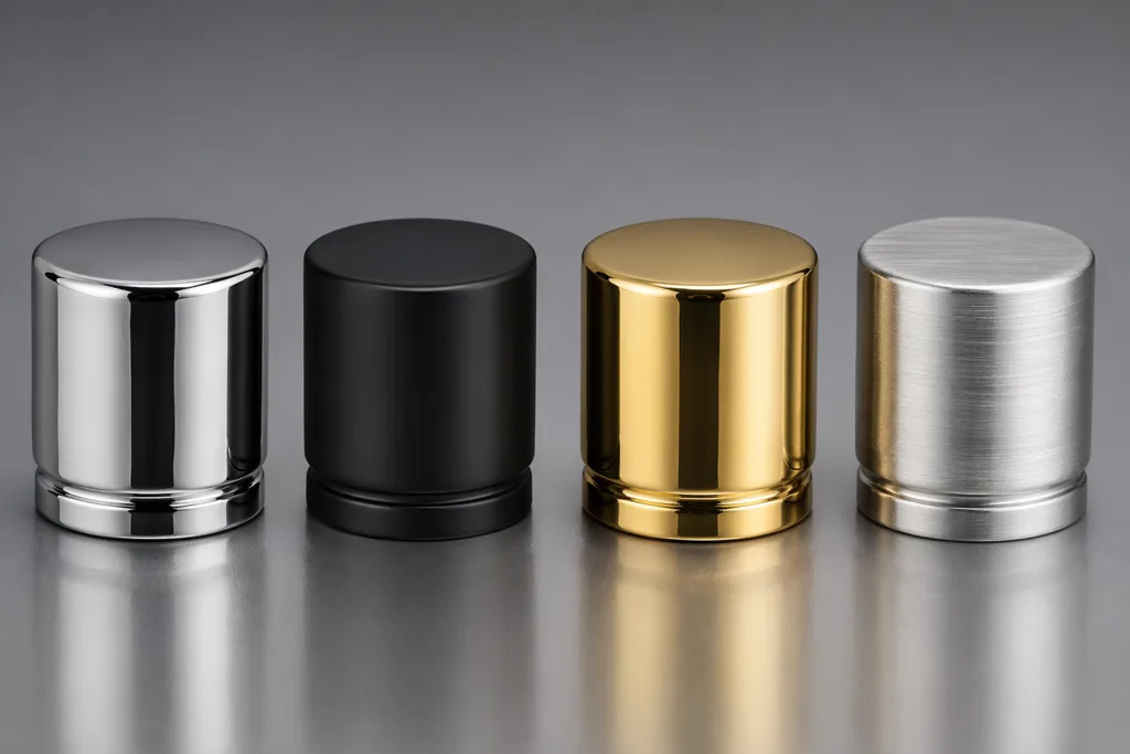 Surface finish options for custom perfume bottle caps