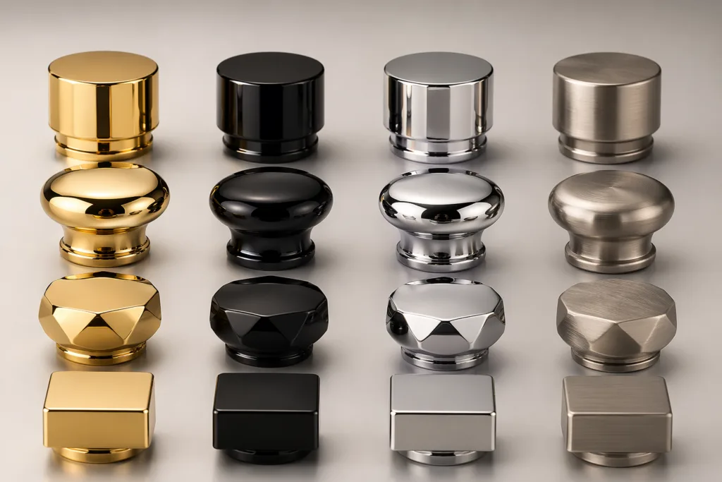 Surface finish options for luxury perfume caps