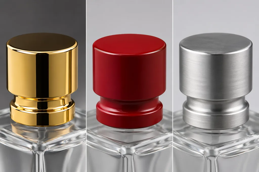 Comparison of perfume cap finish options