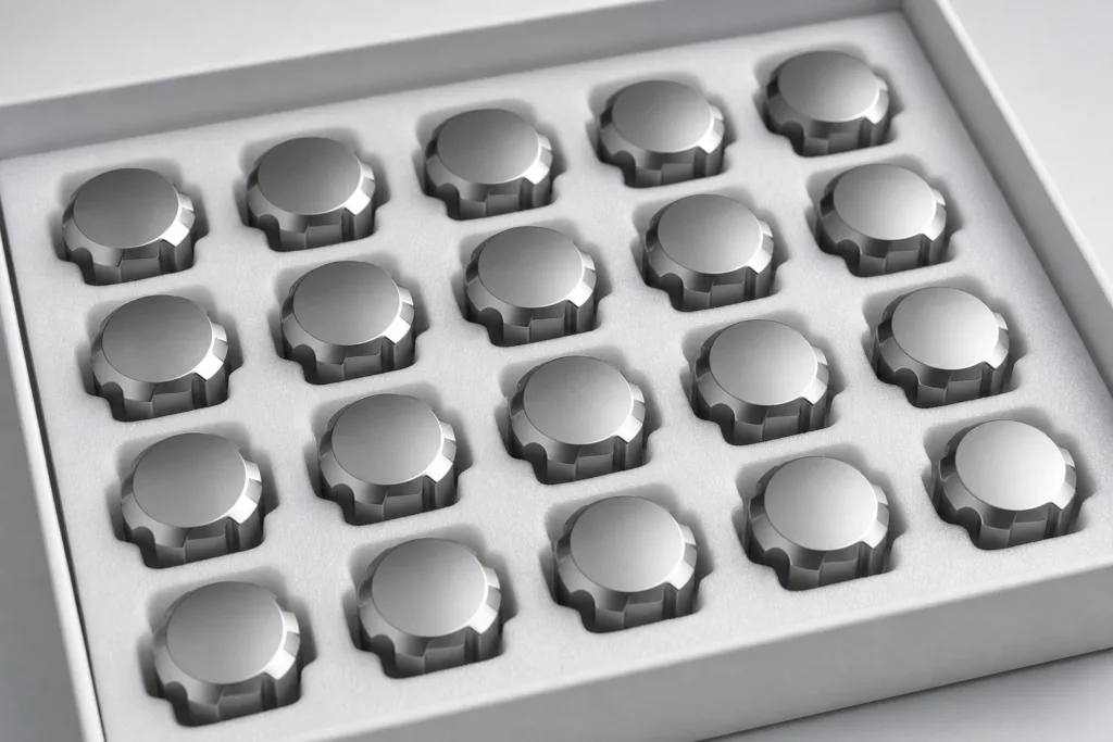 Export packaging for finished perfume caps