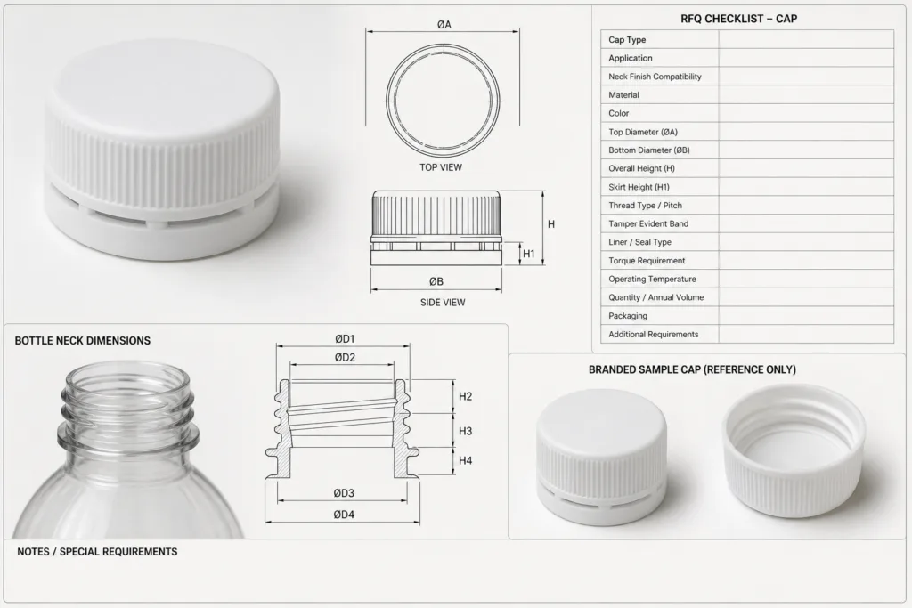 Custom perfume cap specification and RFQ planning