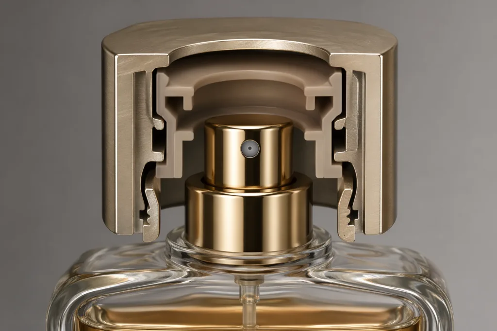 insert design for perfume cap bottle fit