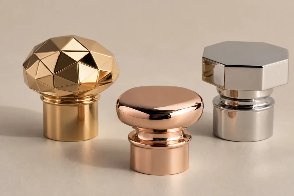 zinc alloy perfume caps for premium fragrance brands